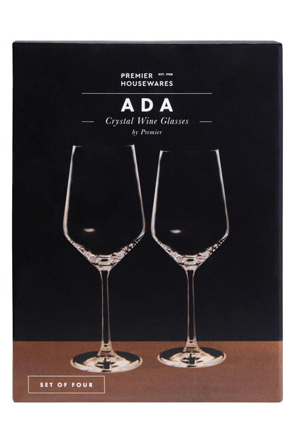 Ada Set of 4 Crystal Wine Glasses
