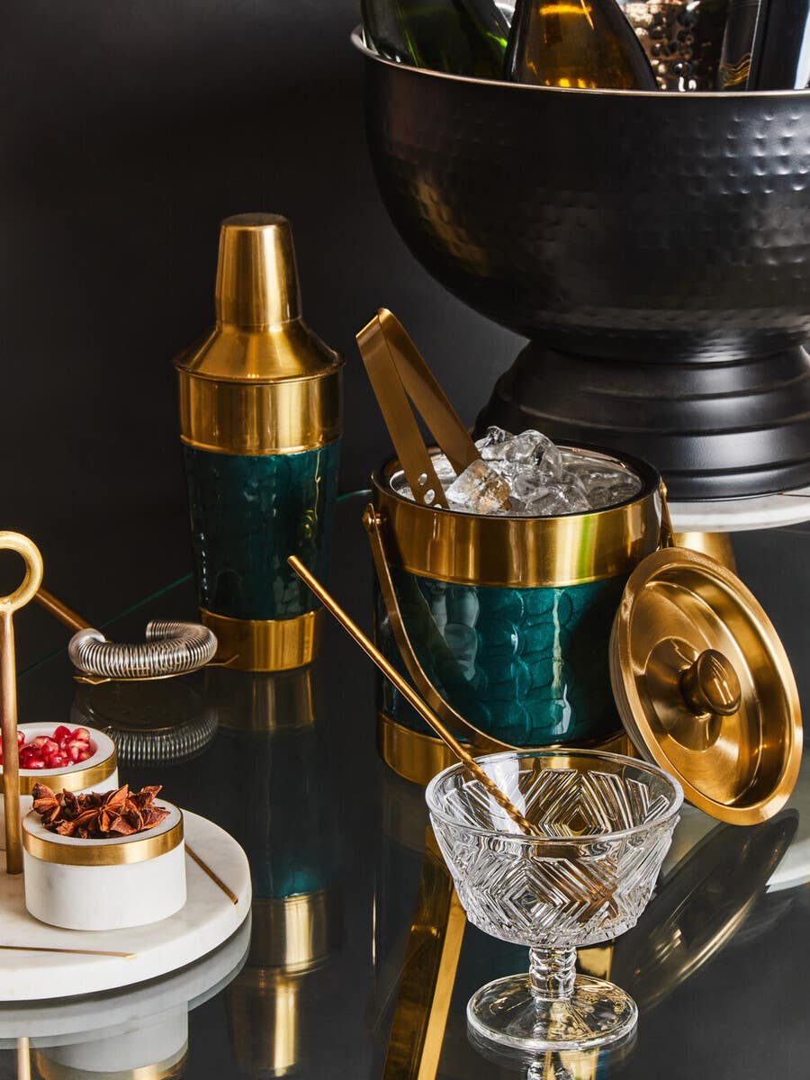 Carolina Green Enamel 4 Piece Cocktail Set