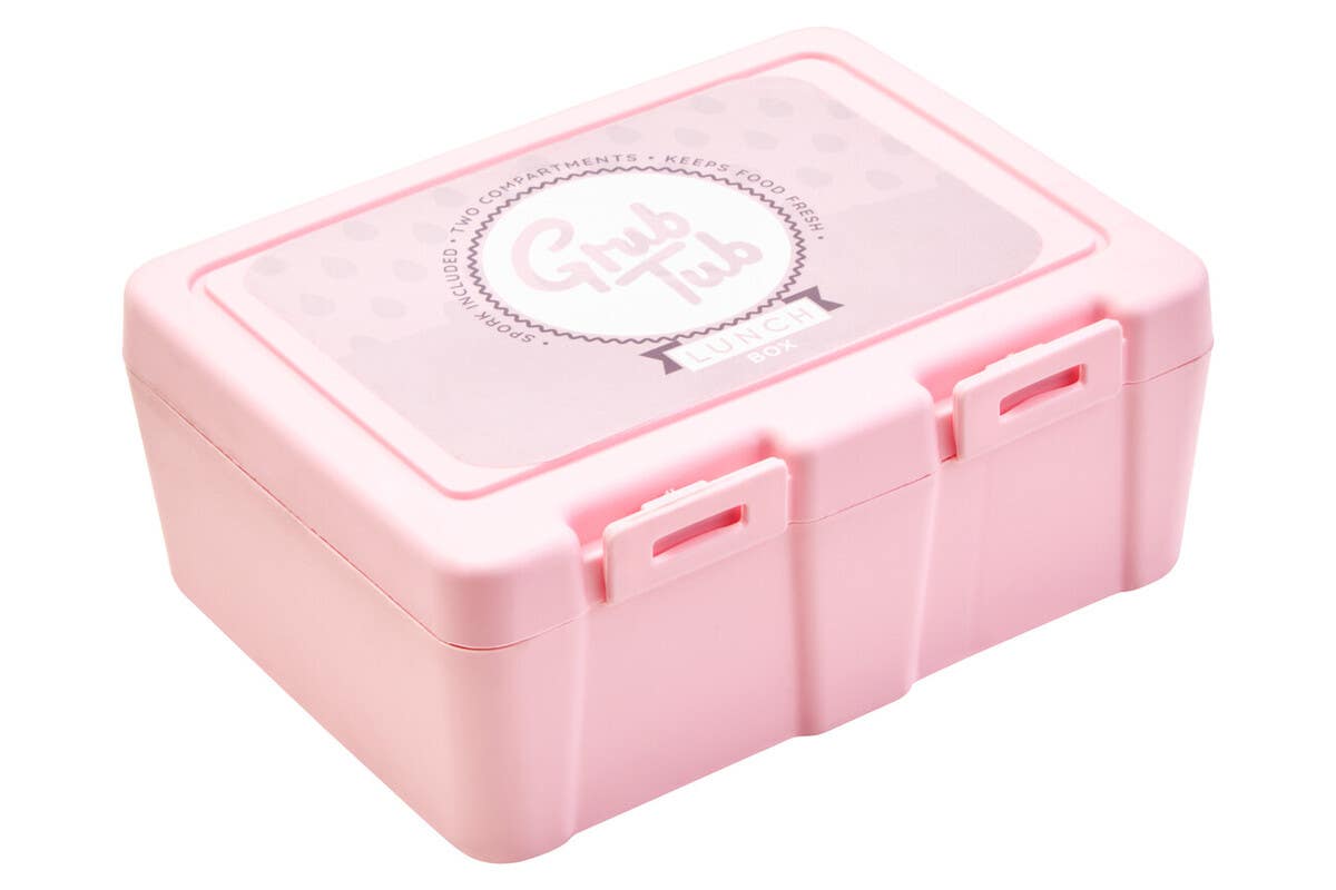 Grub Tub Pink 2 Section Lunch Box