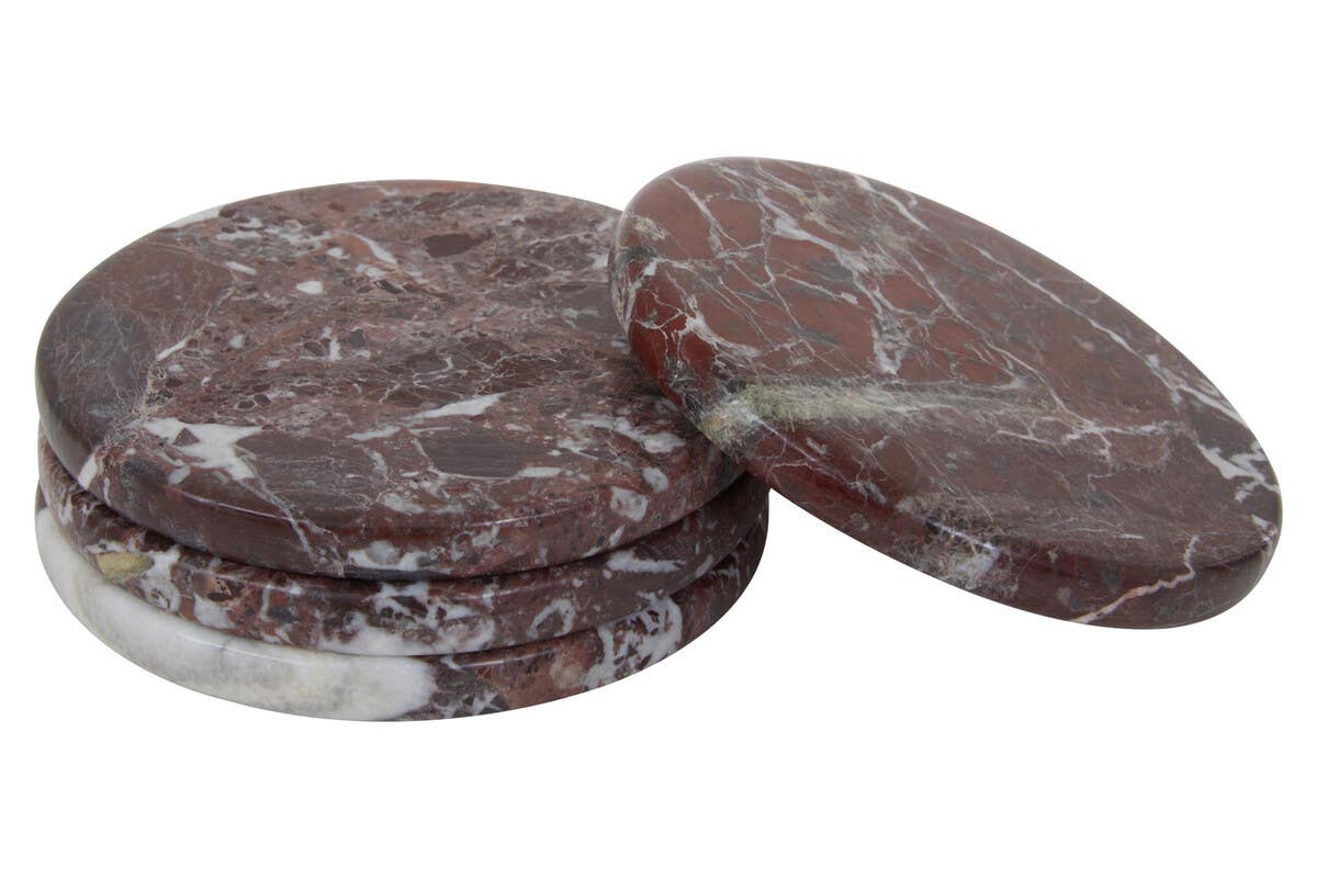 Salmo Set of Four Red Marble Coasters