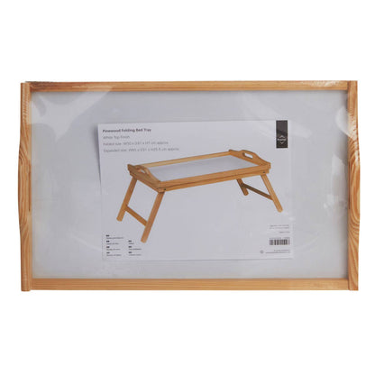 White Top Pinewood Bed Tray with Folding Legs
