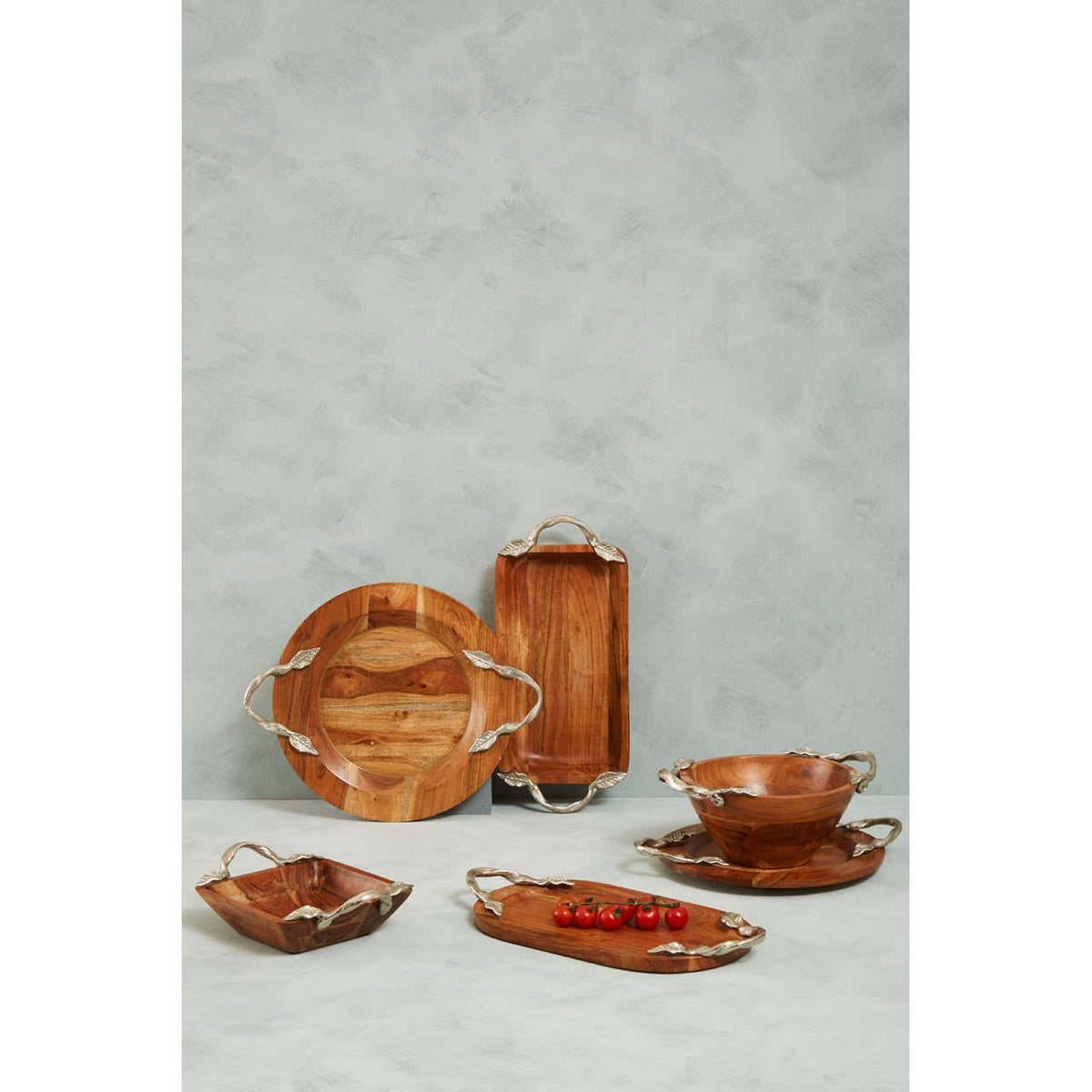 Vine Acacia Wood Oval Serving Tray