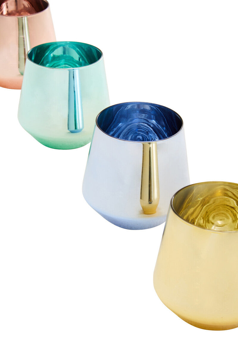 Aurora Set Of Four Glass Tumblers In Assorted Colours