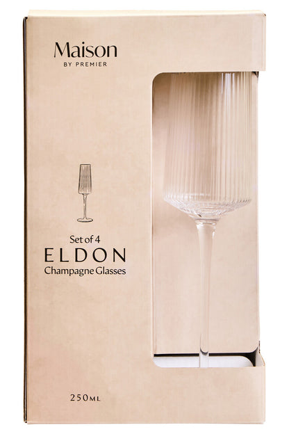 Eldon Set of Four Ribbed Champagne Glasses