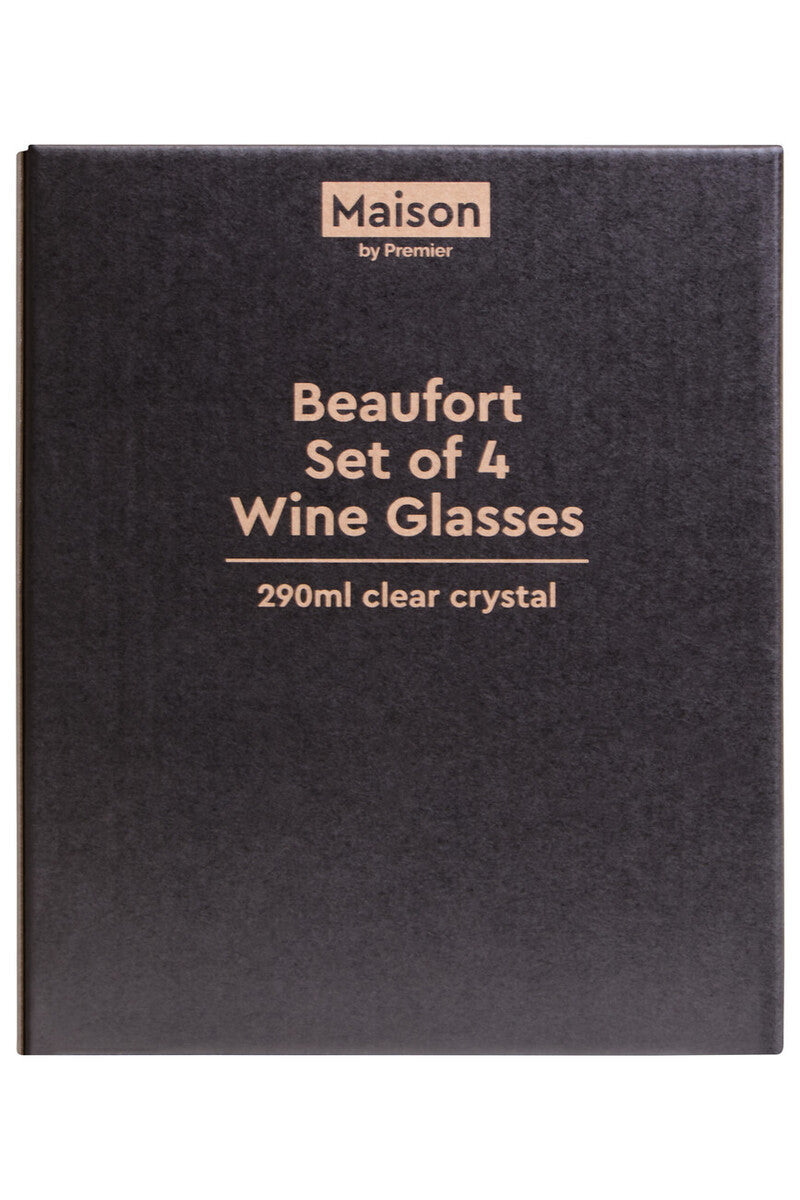 Beaufort Crystal Wine Glasses Set of Four