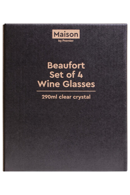 Beaufort Crystal Wine Glasses Set of Four