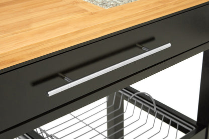 Harlow Glenn Wide Kitchen Trolley with Granite Top