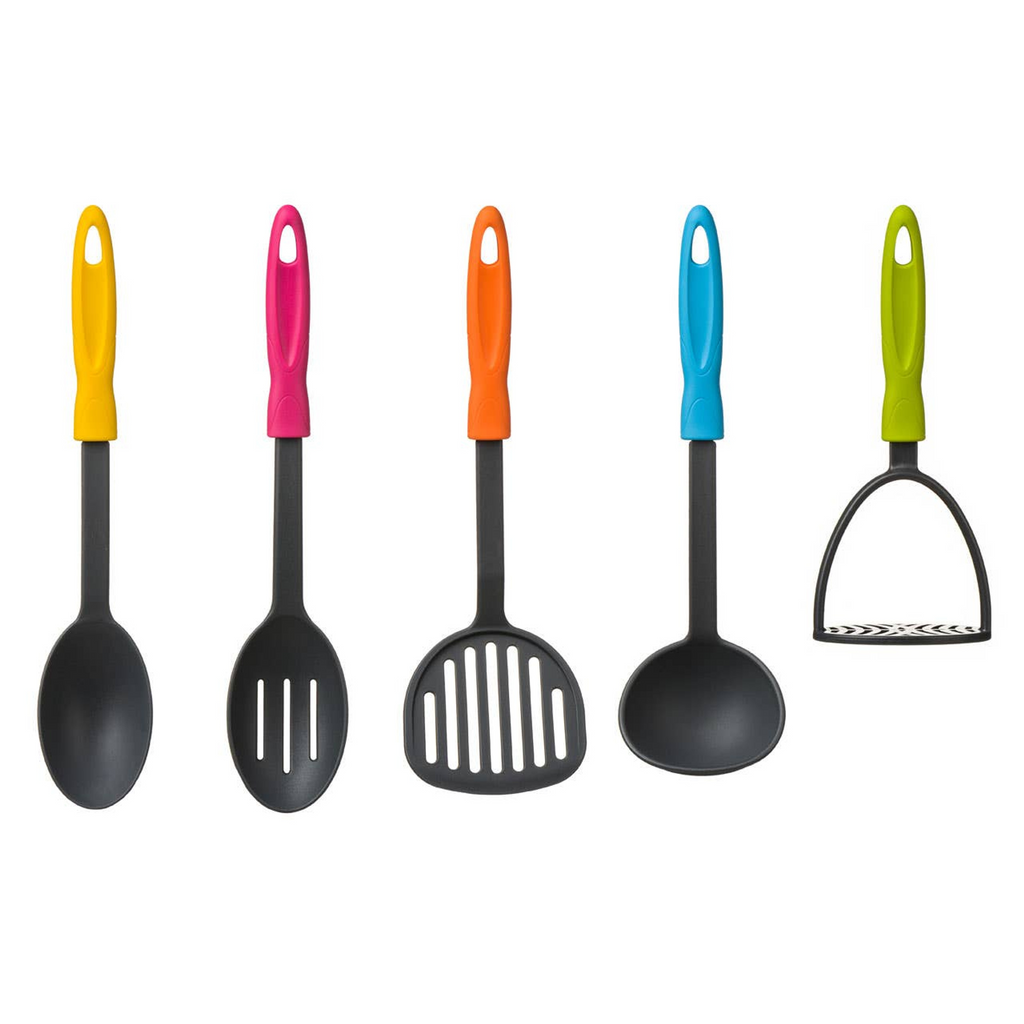 Cook Nook Tyri 5pc Grey Nylon Kitchen Tool Set