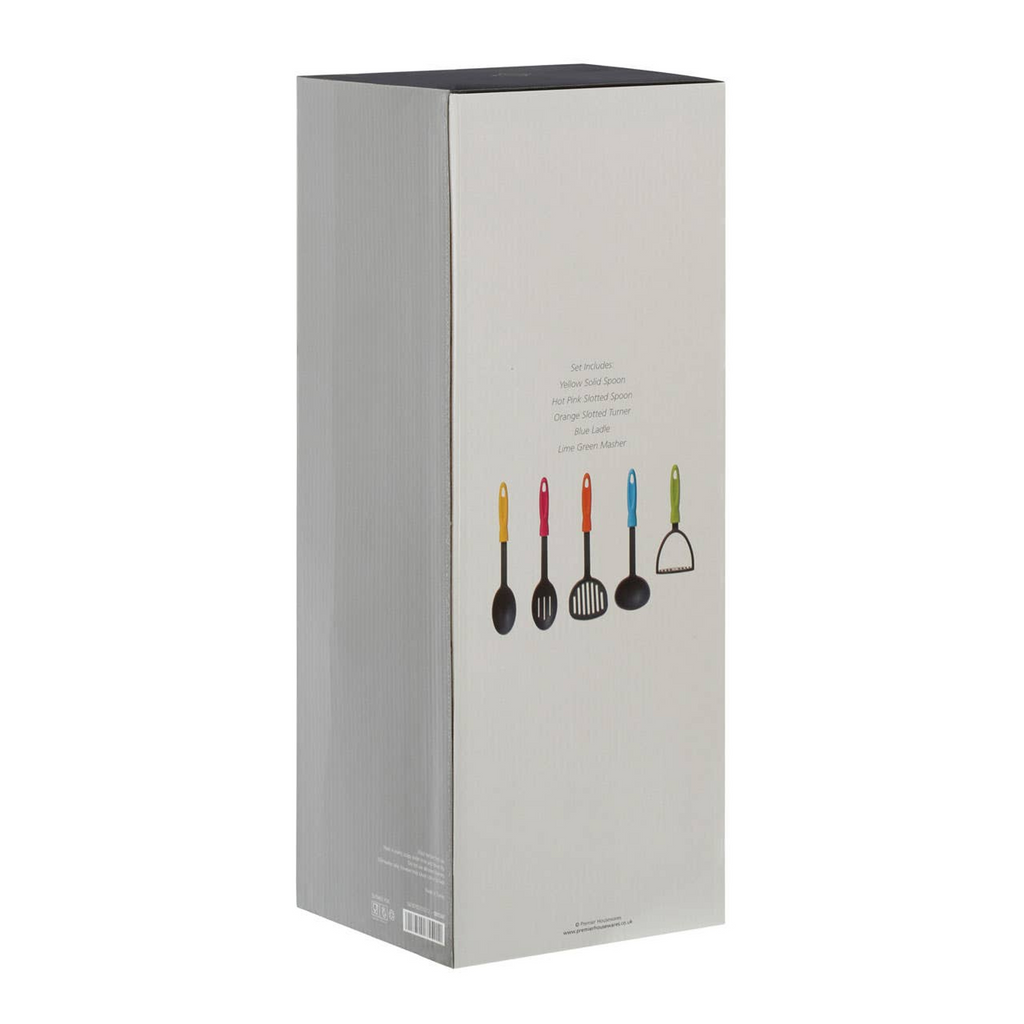 Cook Nook Tyri 5pc Grey Nylon Kitchen Tool Set