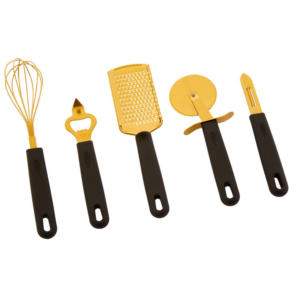 Cook Nook Zing Five Piece Light Gold Kitchen Gadget Set