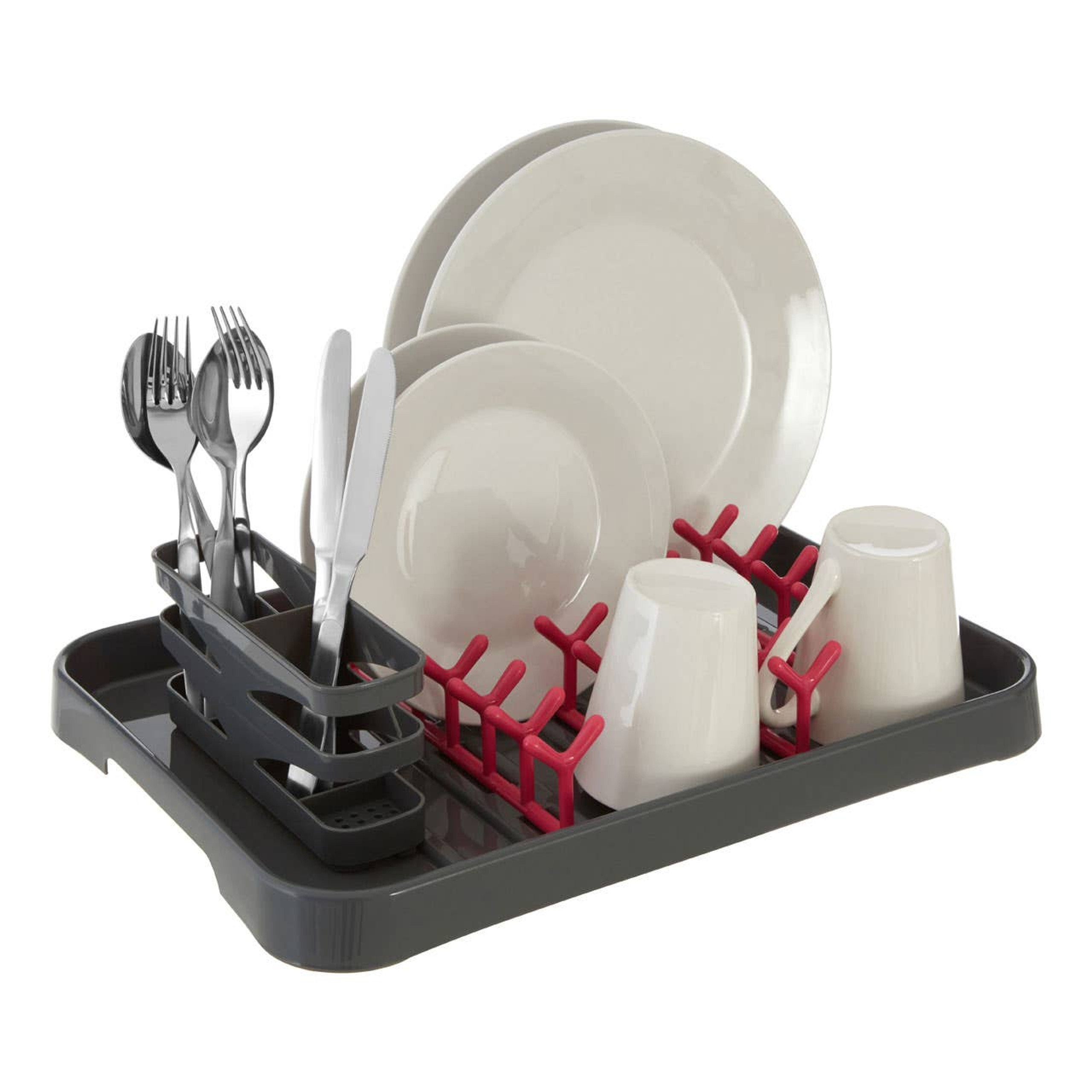 Cook Nook Laurie Grey and Hot Pink Dish Drainer