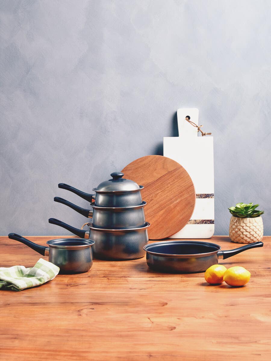 Viggo 5 Piece Silver Non Stick Cookware Set