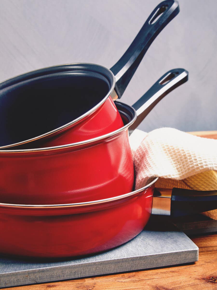 Viggo Red Non Stick 5 Piece Cookware Set