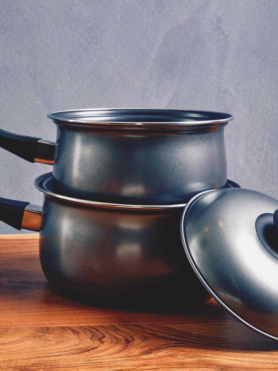 Viggo 3 Piece Silver Saucepan Set with Lids