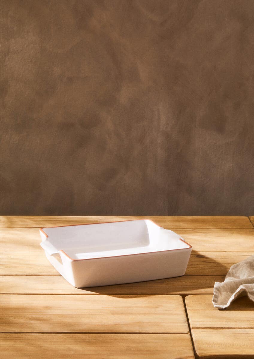 Calisto Terracotta White Glazed Oven to Table Dish