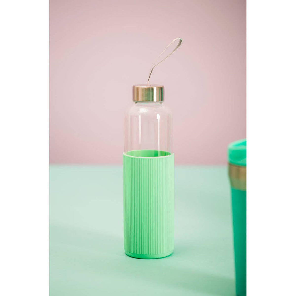 Mimo Glass Bottle With Mint Silicone Sleeve