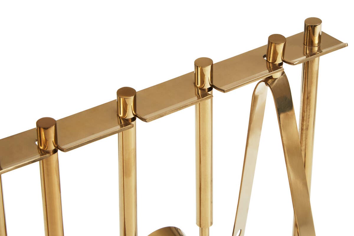 Omari Marble And Gold Finish Bar Tool Stand