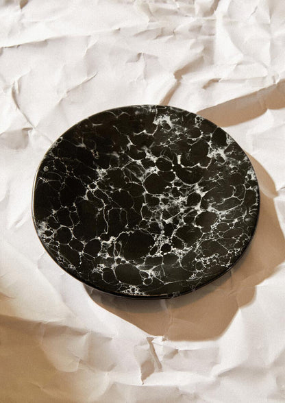 Hygge Black Marble Effect Pizza Plate