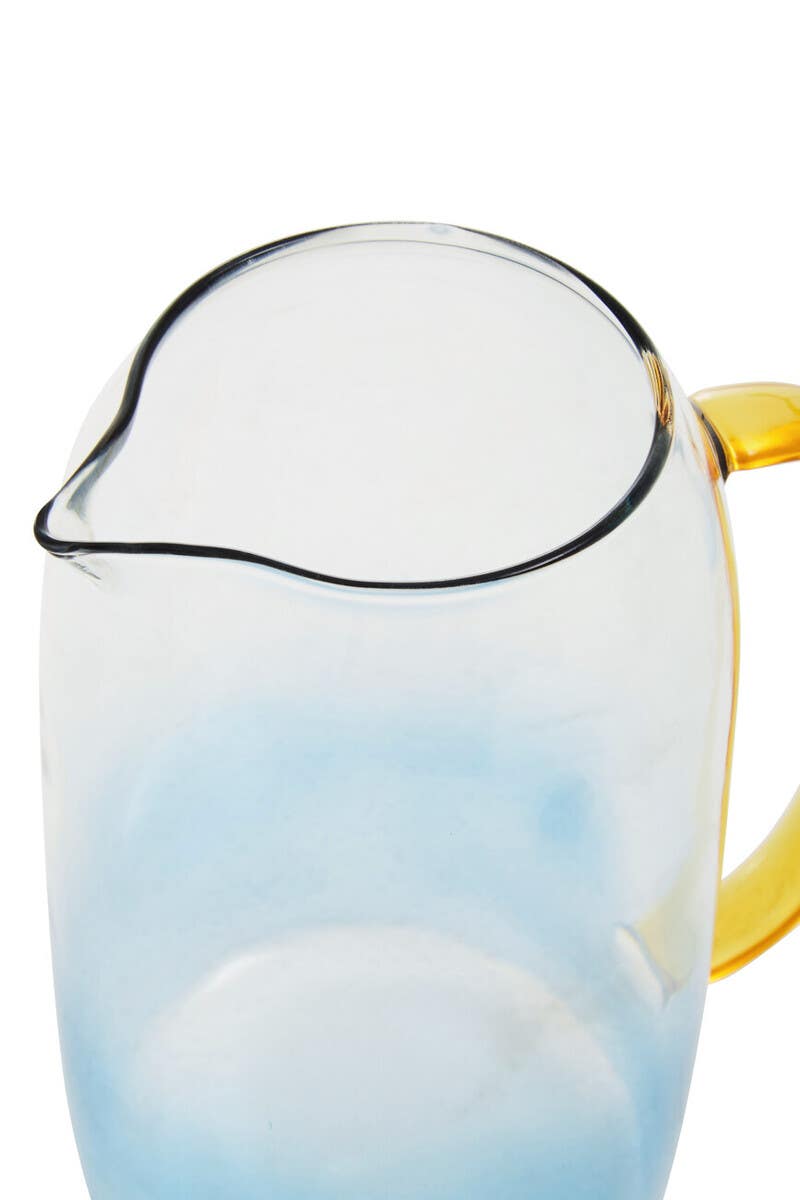 Noa Glass Ombre Blue Pitcher and Cup Set