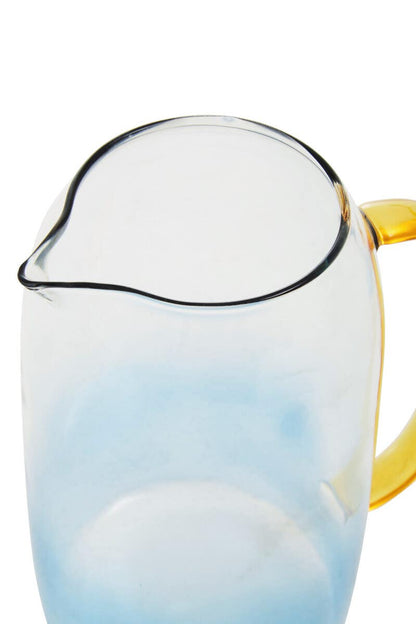 Noa Glass Ombre Blue Pitcher and Cup Set