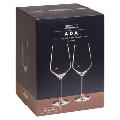 Ada Set of 4 Crystal Wine Glasses