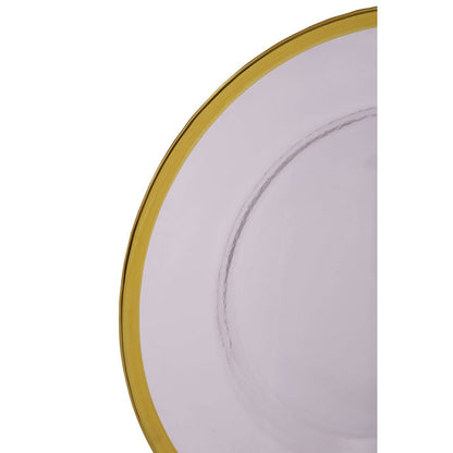 Ida Glass Charger Plate With Gold Rim