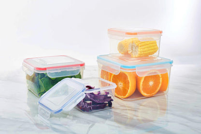 Herrela 4 Piece Square Food Containers with Airtight Lids