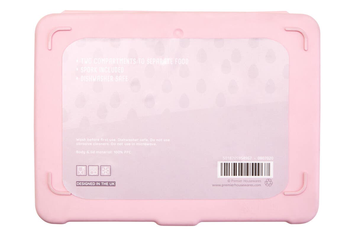 Grub Tub Pink 2 Section Lunch Box
