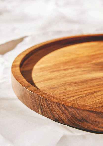 Rosi Large Round Sheesham Wood Tray