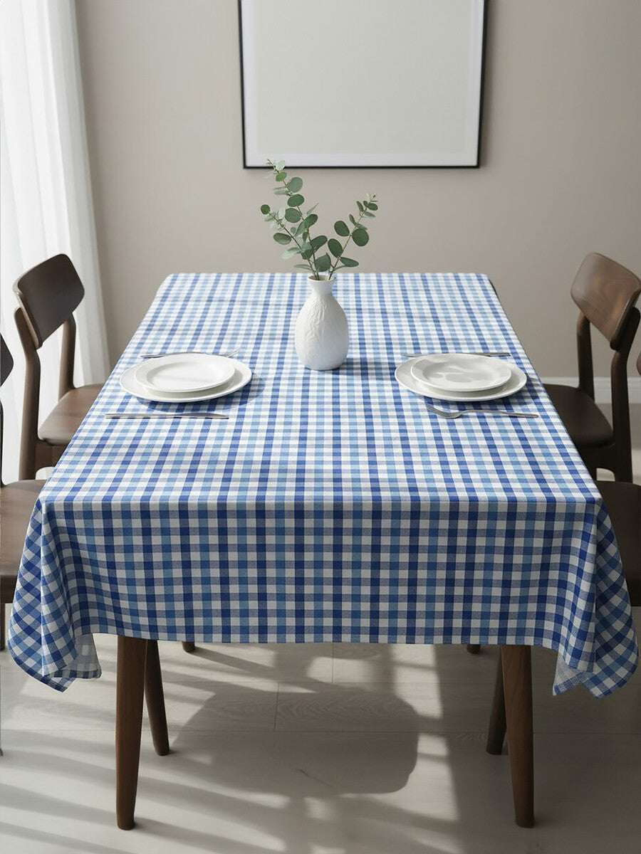 Thread and Loom Blue Check Tablecloth