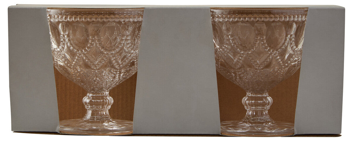 Fleur Set Of Two Clear Glass Sundae Dishes