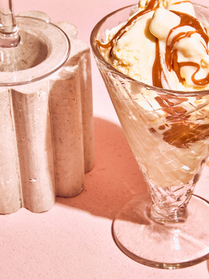 Torta Set of Four Waffle Cone Design Glass Sundae Dishes