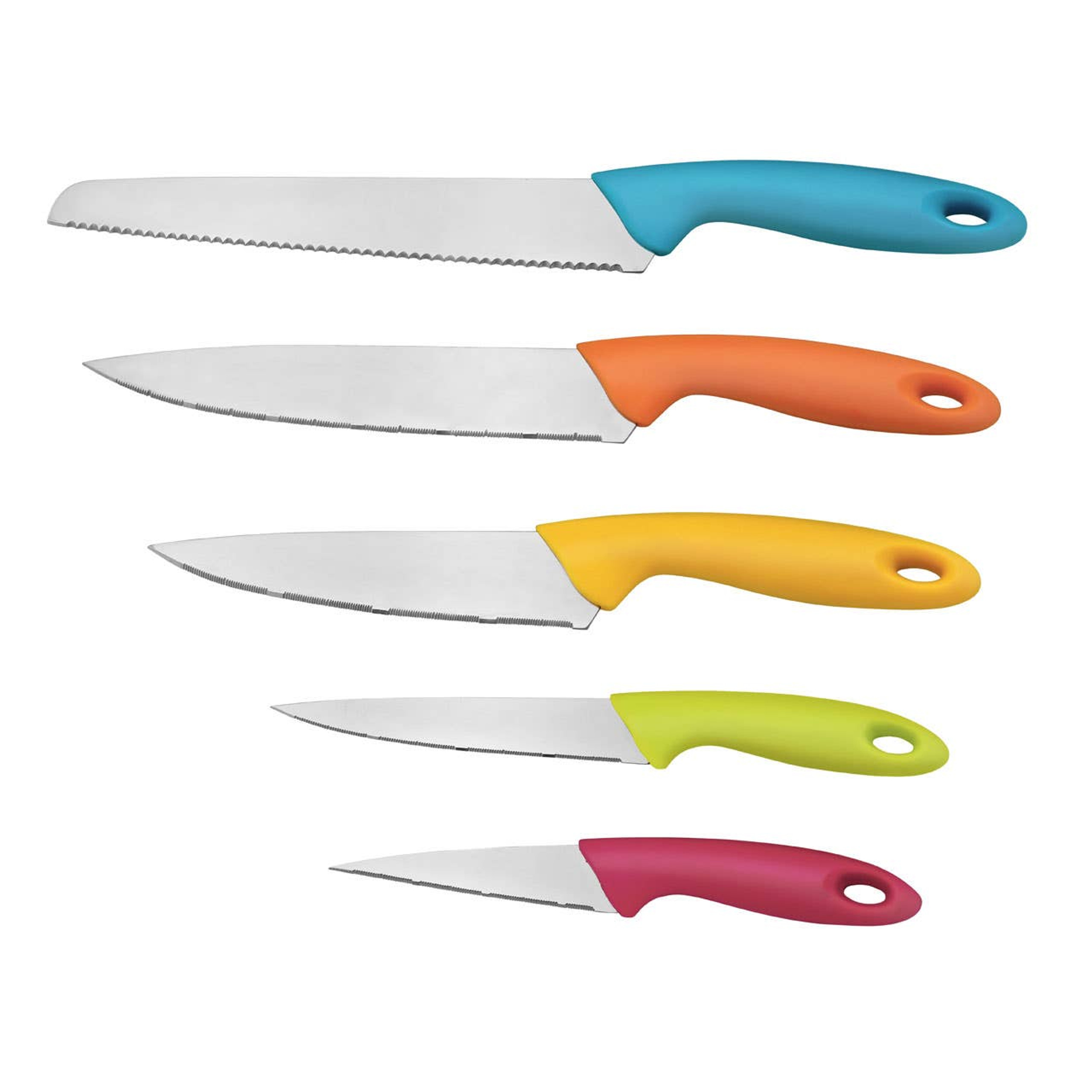 Cook Nook Tyri 5pc Colour Handles Stainless Steel Blade Knife Set