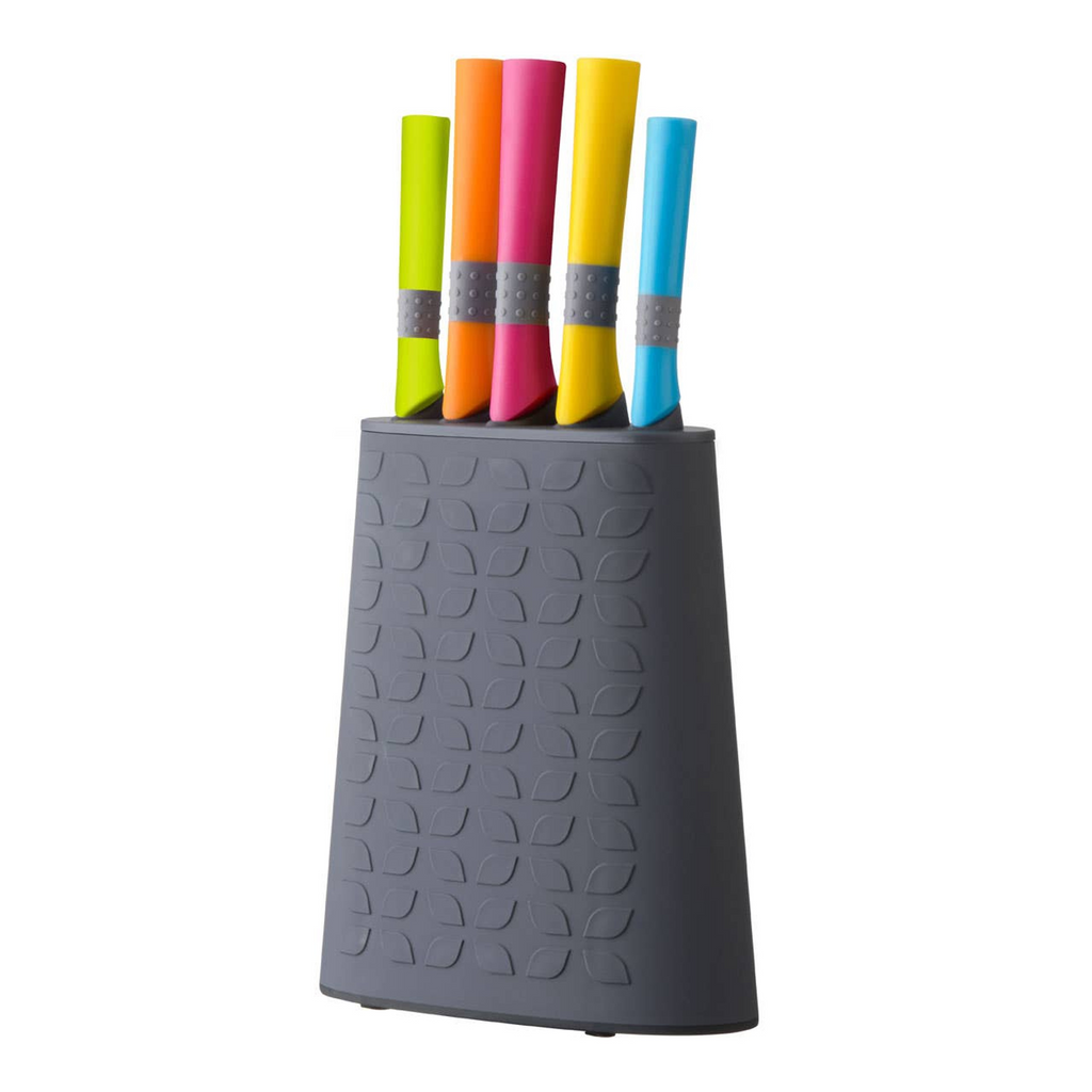 Cook Nook Living Colour 5Pc Knife Set With Rubber Handle