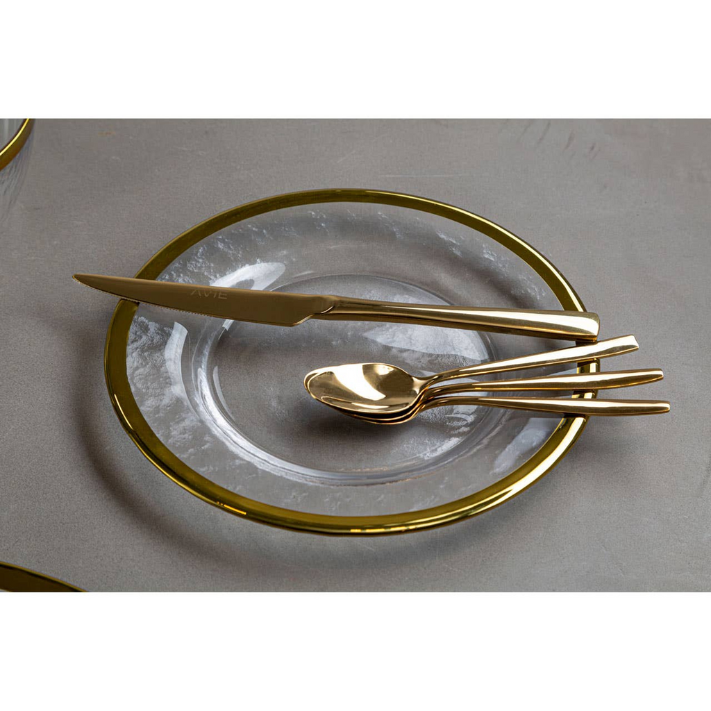 Cook Nook Modern Retro 16 Piece Gold Finish Cutlery Set