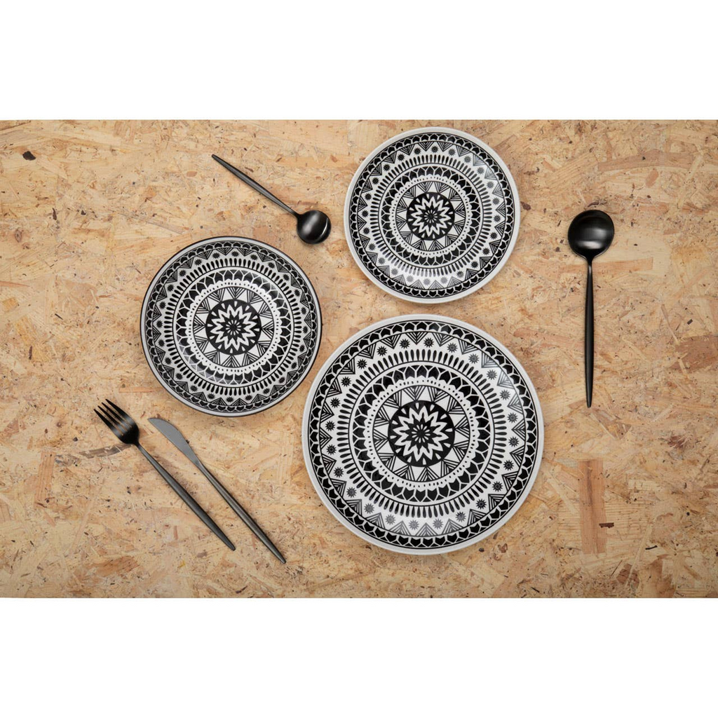 Cook Nook Modern Retro 16 Piece Matte Black Cutlery Set