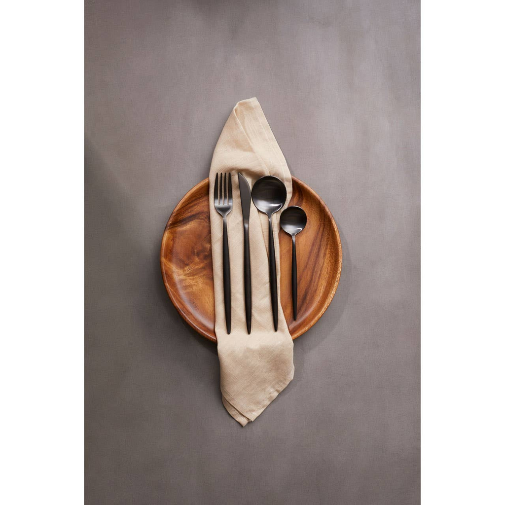 Cook Nook Modern Retro 16 Piece Matte Black Cutlery Set