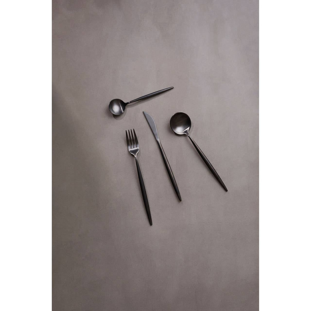 Cook Nook Modern Retro 16 Piece Matte Black Cutlery Set
