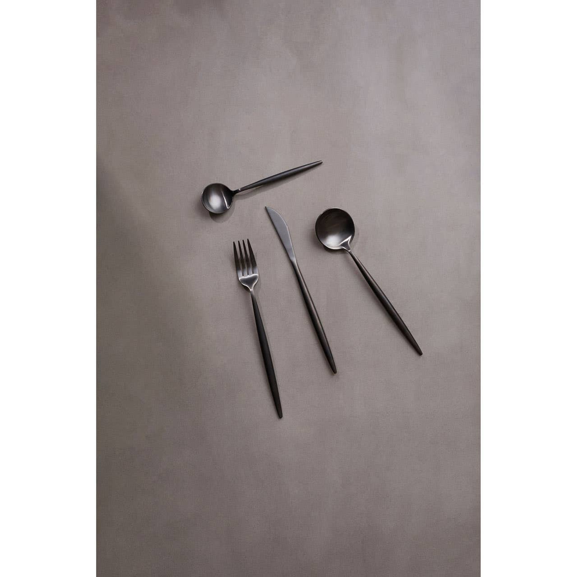 Cook Nook Modern Retro 16 Piece Matte Black Cutlery Set