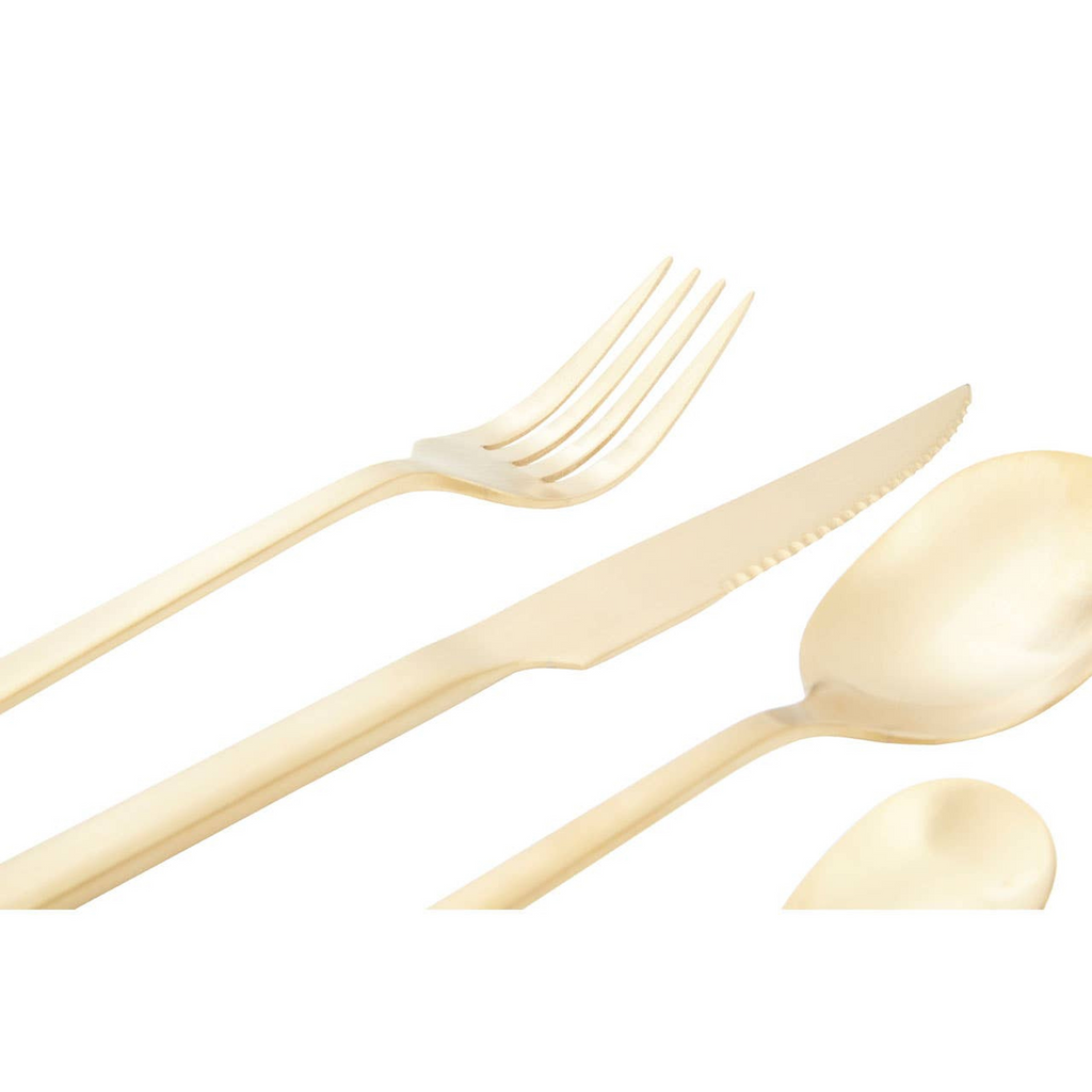 Cook Nook Avie 16 Piece Gold Finish Cutlery Set
