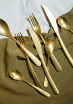 Cook Nook Avie 16 Piece Antique Gold Finish Cutlery Set