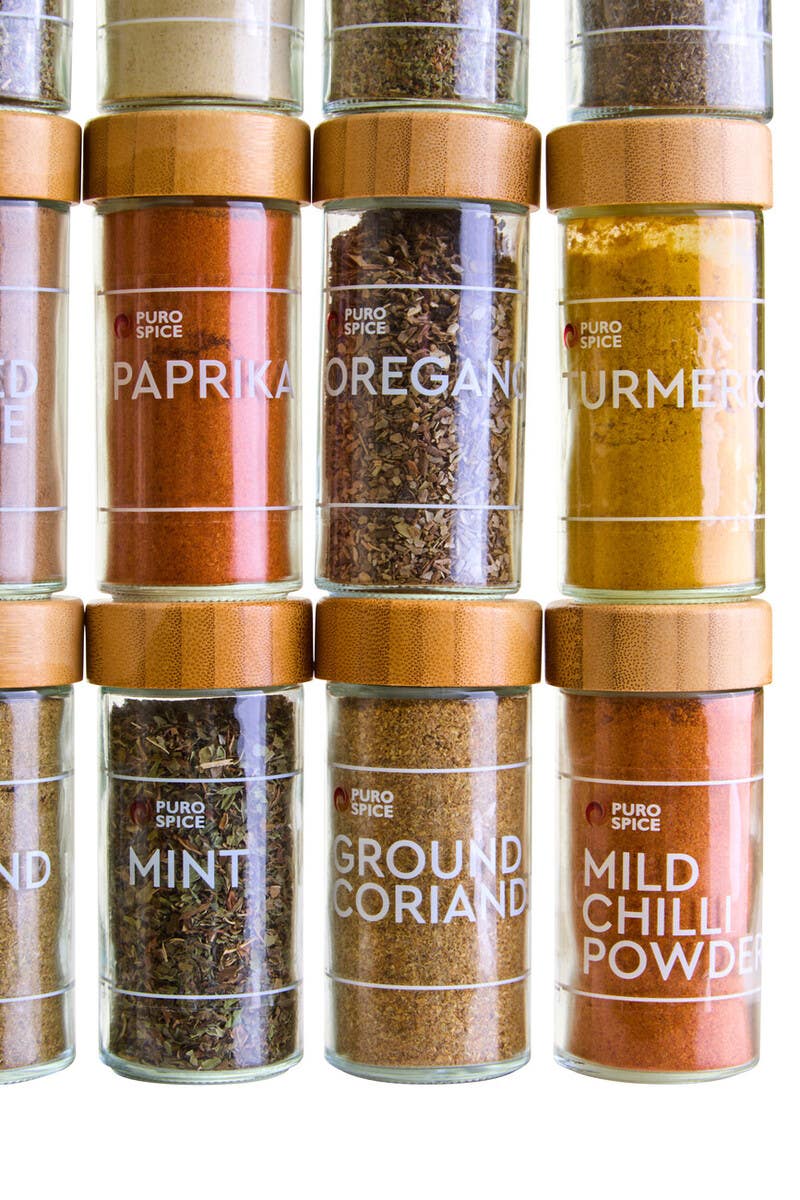 Puro Bamboo Revolving Spice Rack with 16 Jars