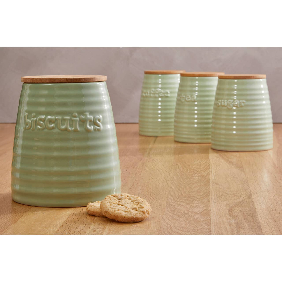 Winnie Green Dolomite Biscuit Canister
