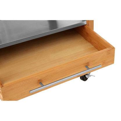 Harlow Bamboo Four Drawer Kitchen Trolley