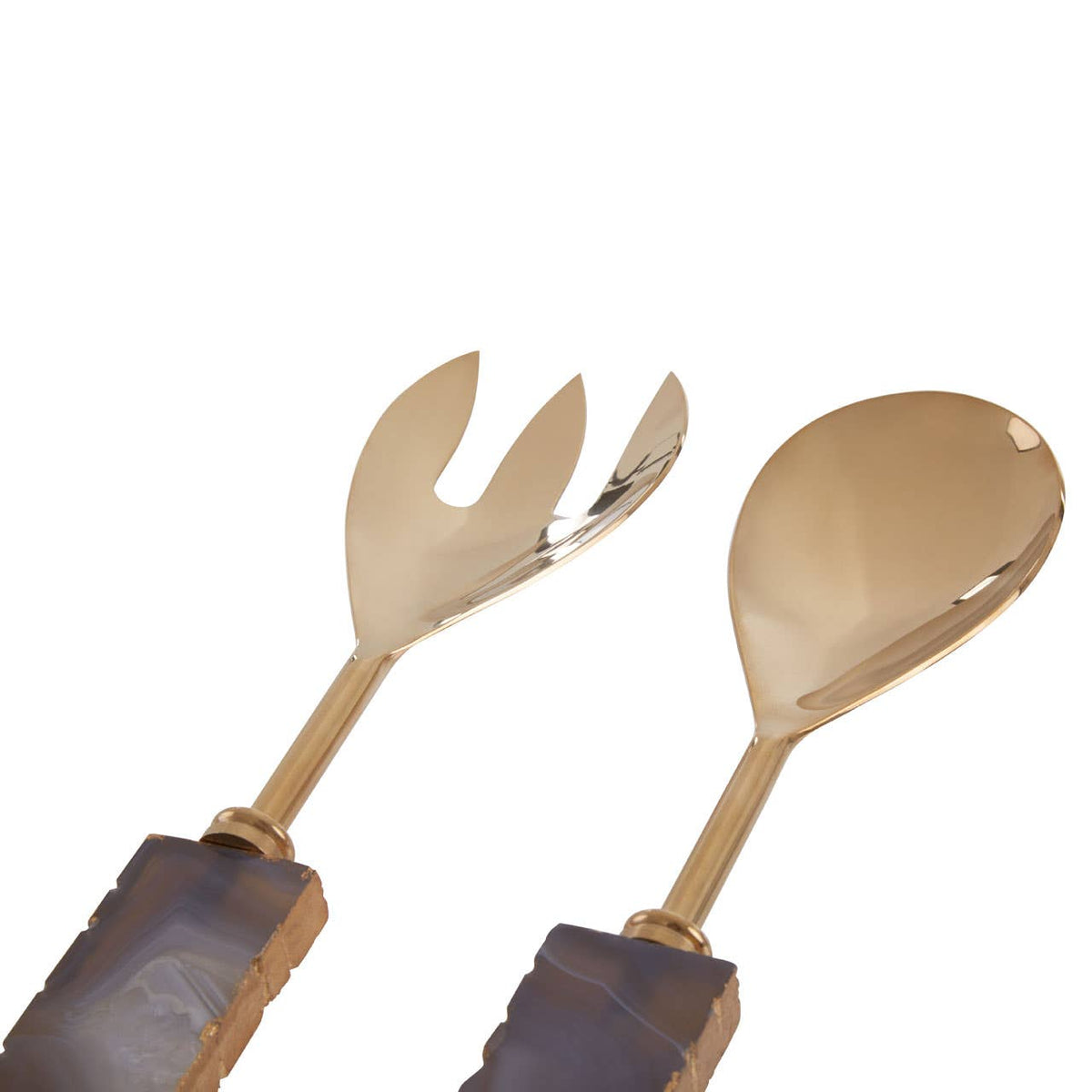 Bowerbird Agata Grey And Gold Serving Set