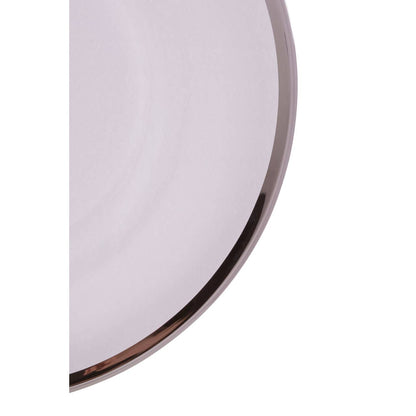 Ida Glass Charger Plate With Silver Rim