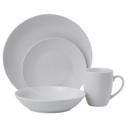 Elmira White 16 Piece Porcelain Dinner Set