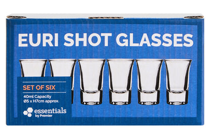 Euri Set Of 6 Clear Shot Glasses 35ml