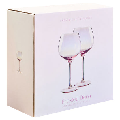 Frosted Deco Set Of 2 Gin Glasses