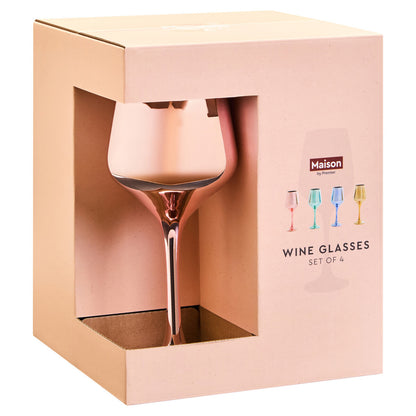Aurora Set Of Four Wine Glasses In Assorted Colours